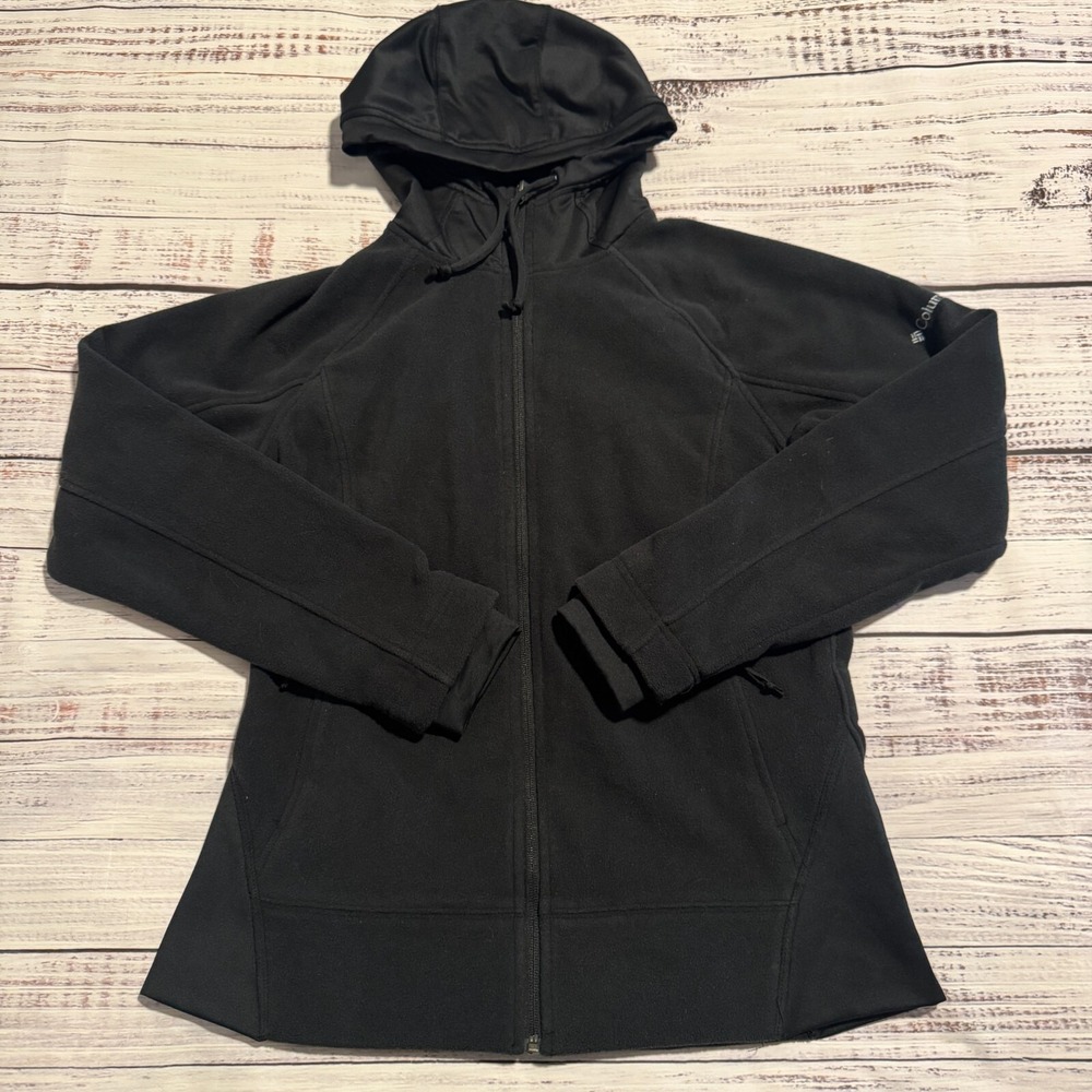 Columbia Jacket Black Fleece Full Zip Up Sweater Women's Size Medium